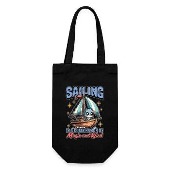 Sailing Is A Combination Of Magic And Maritime - Gift Bag for Bottles - black - Front