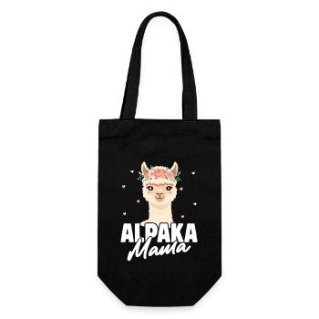 Mütter ALPAKA MAMA Lama Lustiges - Geschenkbeutel für Flaschen - Schwarz - Vorne