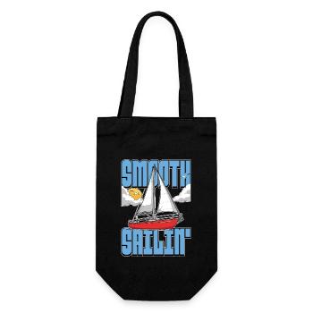 Sailing Smooth Sailin' Loves Sailing Ship Boating - Gift Bag for Bottles - black - Front