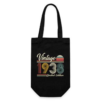 Vintage 1938 Vintage Retro Jubiläumsgeschenk - Geschenkbeutel für Flaschen - Schwarz - Vorne