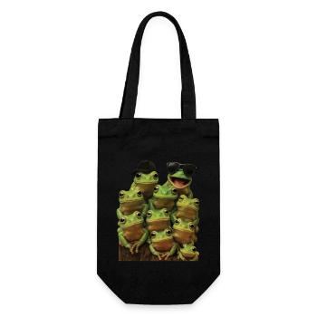 Frosch - Geschenkbeutel für Flaschen - Schwarz - Vorne