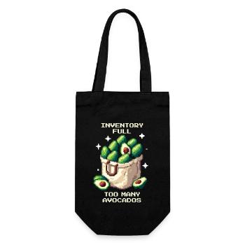 Inventar voll | Avocado-Überladung im Pixelstil - Geschenkbeutel für Flaschen - Schwarz - Vorne