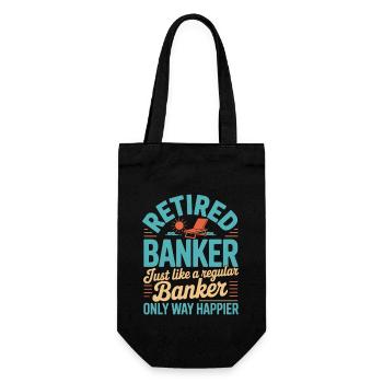 Banker Retired Pensioner Banker - Gift Bag for Bottles - black - Front