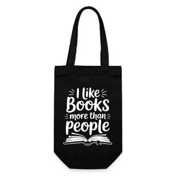 Ich mag Bücher mehr als Menschen Bibliothekarin Autor - Geschenkbeutel für Flaschen - Schwarz - Vorne