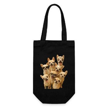 Chihuahua - Geschenkbeutel für Flaschen - Schwarz - Vorne