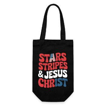 Amerikanischer Gläubiger Christ July 4th Jesus - Geschenkbeutel für Flaschen - Schwarz - Vorne
