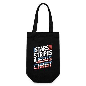 Amerikanischer Gläubiger Christ July 4th Jesus - Geschenkbeutel für Flaschen - Schwarz - Vorne