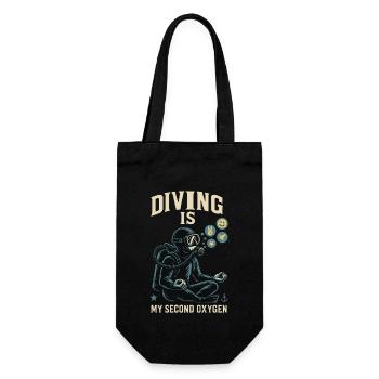 Diving is my second oxygen ocean diver - Gift Bag for Bottles - black - Front