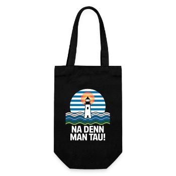 Na denn Man Tau Leuchtturm Maritim Motif - Gift Bag for Bottles - black - Front