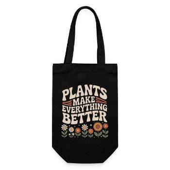 Plants Make Everything Better Gardener Garden Rose - Gift Bag for Bottles - black - Front