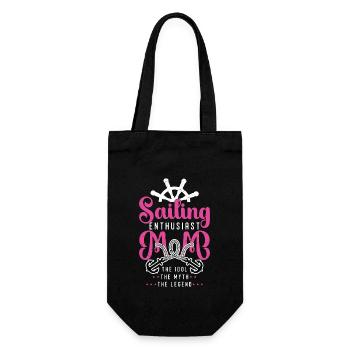 Sailing Enthusiast Mom The Idol Loves Boating - Geschenkbeutel für Flaschen - Schwarz - Vorne