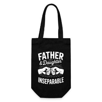 Vater Tochter unzertrennlich Dad Tochter - Geschenkbeutel für Flaschen - Schwarz - Vorne