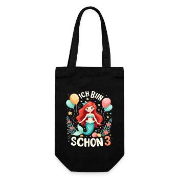 J’ai déjà 3 sirène fille d’anniversaire - Sac à bouteille - noir - Devant
