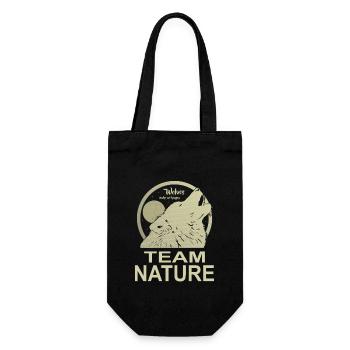 Team Natur Wolf Mond - Geschenkbeutel für Flaschen - Schwarz - Vorne