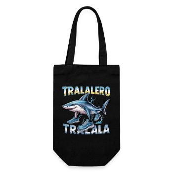 Hai Meme Italian Brainrot Tralalero Tralala - Geschenkbeutel für Flaschen - Schwarz - Vorne