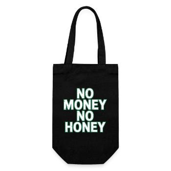 Pas d’argent pas de miel Ironique Argent Dire Fête - Sac à bouteille - noir - Devant