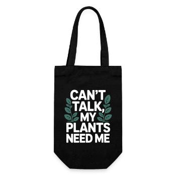 Gartenzeit - Meine Pflanzen brauchen mich - Geschenkbeutel für Flaschen - Schwarz - Vorne
