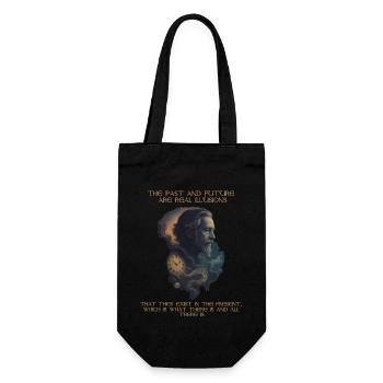 Alan Watts Zeit Zitat Kunst - Geschenkbeutel für Flaschen - Schwarz - Vorne