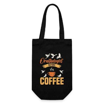 Ornithologist Before Coffee Birding Coffee Lover - Gift Bag for Bottles - black - Front