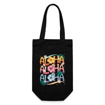Aloha Tropische Blumen Farbpracht - Geschenkbeutel für Flaschen - Schwarz - Vorne