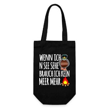 Ente am See - Geschenkbeutel für Flaschen - Schwarz - Vorne