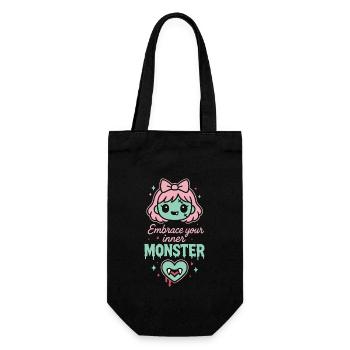 Kawaii Horreur Effrayant Mignon Pastel Goth Doux Effrayant - Sac à bouteille - noir - Devant