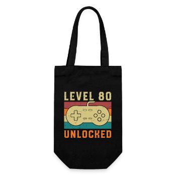 Level 80 Complete Vintage Birthday Gift - Gift Bag for Bottles - black - Front