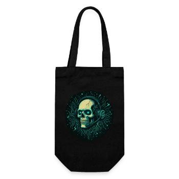 Gamer Skull - TechGaming Totenkopf - Geschenkbeutel für Flaschen - Schwarz - Vorne