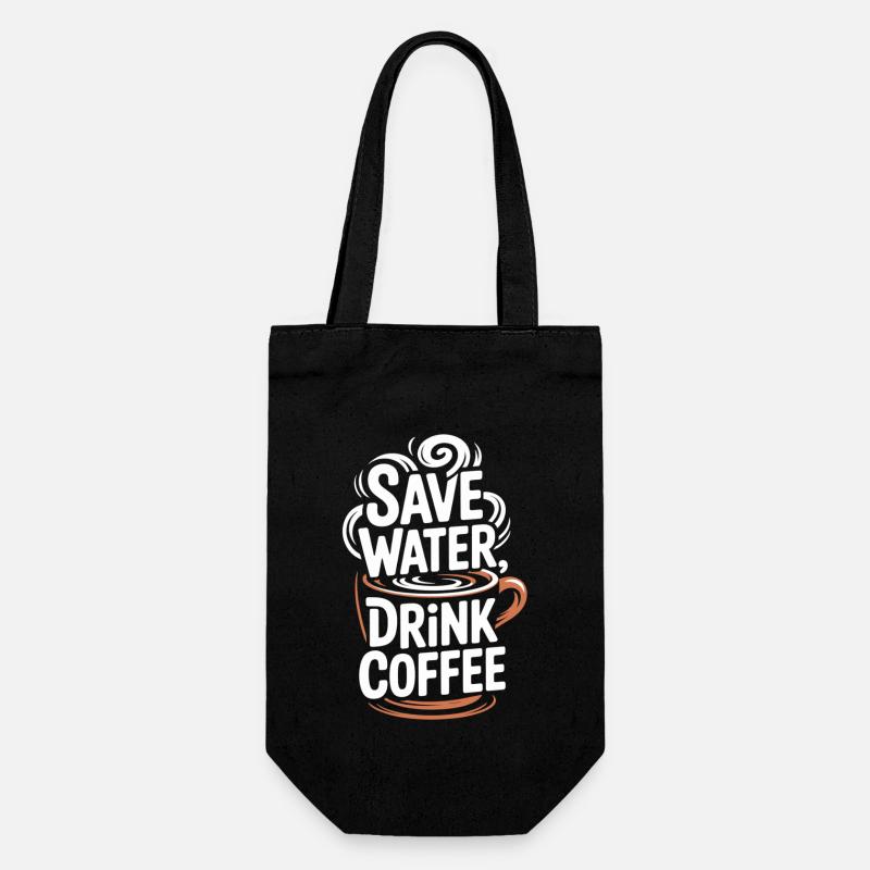 Save Water Drink Coffee - Gift Bag for Bottles - black