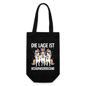 Die Lage Ist Besäufniserregend - Geschenkbeutel für Flaschen - Schwarz - Vorne