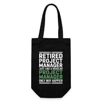 Retired Project Manager Saying - Gift Bag for Bottles - black - Front
