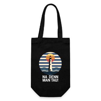 Na denn Man Tau Lighthouse Sunset Maritime - Gift Bag for Bottles - black - Front