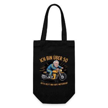 I'm over 50 please help me on the motorcycle - Gift Bag for Bottles - black - Front