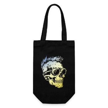 Punker Skull - Geschenkbeutel für Flaschen - Schwarz - Vorne