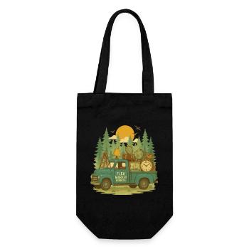 Flea Market Express Retro Vintage - Geschenkbeutel für Flaschen - Schwarz - Vorne