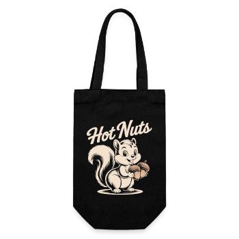 Freches Eichhörnchen - Hot Nuts Shirt - Geschenkbeutel für Flaschen - Schwarz - Vorne