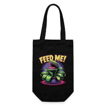Feed Me! Fleischfressende Pflanze Illustration - Geschenkbeutel für Flaschen - Schwarz - Vorne