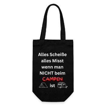 Funny Camping Outdoor Vacation Men Women - Gift Bag for Bottles - black - Front