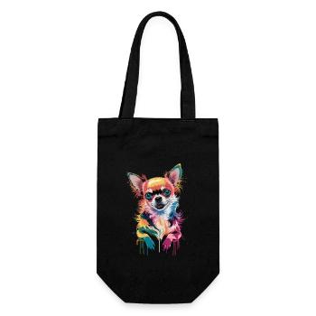 Colorful Chihuahua Illustration for Dog Lovers - Gift Bag for Bottles - black - Front