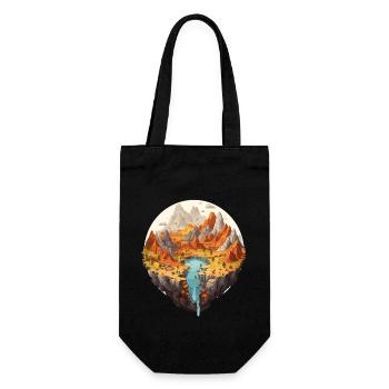 Fascinating landscape with waterfall and mountains - Gift Bag for Bottles - black - Front