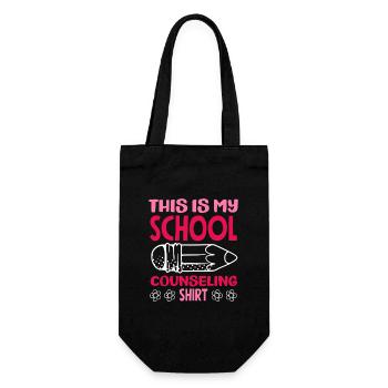 School Counselor This Is My Counseling - Gift Bag for Bottles - black - Front
