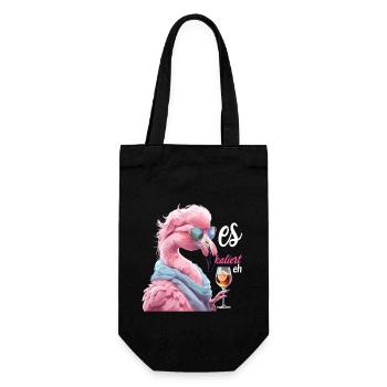 It escalates anyway Flamingo with sunglasses and wine - Gift Bag for Bottles - black - Front
