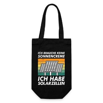Solar BRAUCHE KEINE SONNENCREME HABE SOLARZELLEN - Geschenkbeutel für Flaschen - Schwarz - Vorne