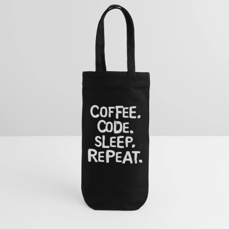 coffee code sleep - repeat Programmierer Arbeit Geschenkbeutel für Flaschen