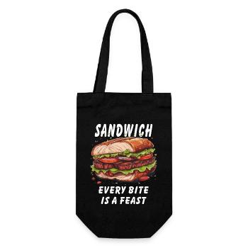 SANDWICH EVERY BITE IS A FEAST - Gift Bag for Bottles - black - Front