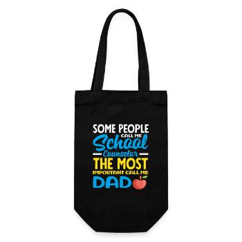 Some call me school counselor, dad - Gift Bag for Bottles - black - Front