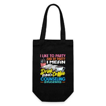 I like partying, drinking, coffee, school counsellor - Gift Bag for Bottles - black - Front