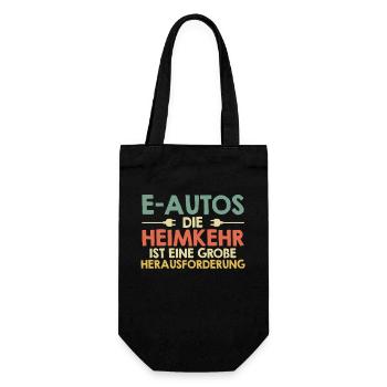 Verbrenner E-AUTOS HEIMKEHR IST HERAUSFORDERUNG - Geschenkbeutel für Flaschen - Schwarz - Vorne