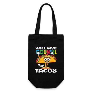School counselor offers advice for tacos - Gift Bag for Bottles - black - Front