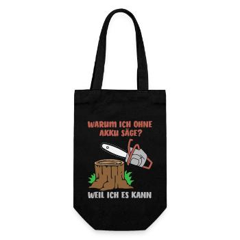 Waldarbeiter Holzfäller Geschenk Bäume fällen - Geschenkbeutel für Flaschen - Schwarz - Vorne